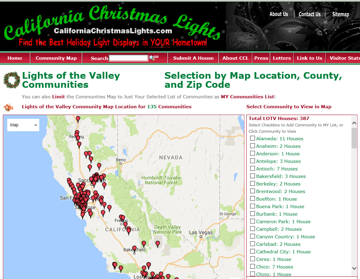 "Best" Holiday lights Santa Rosa and California