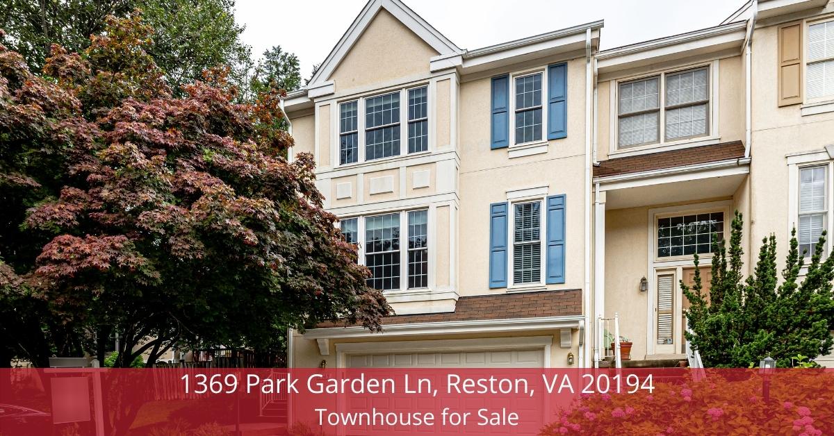 1369 Park Garden Ln, Reston, VA 20194 Townhouse for S