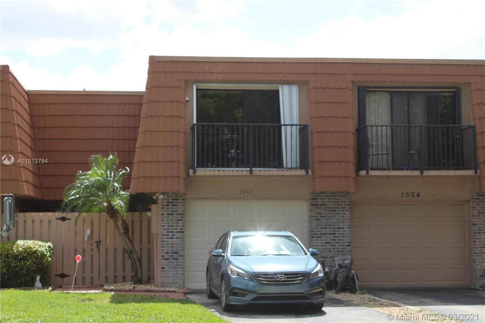 1502 SW 110th Way 1502, Davie FL 33324 Townhouse fo