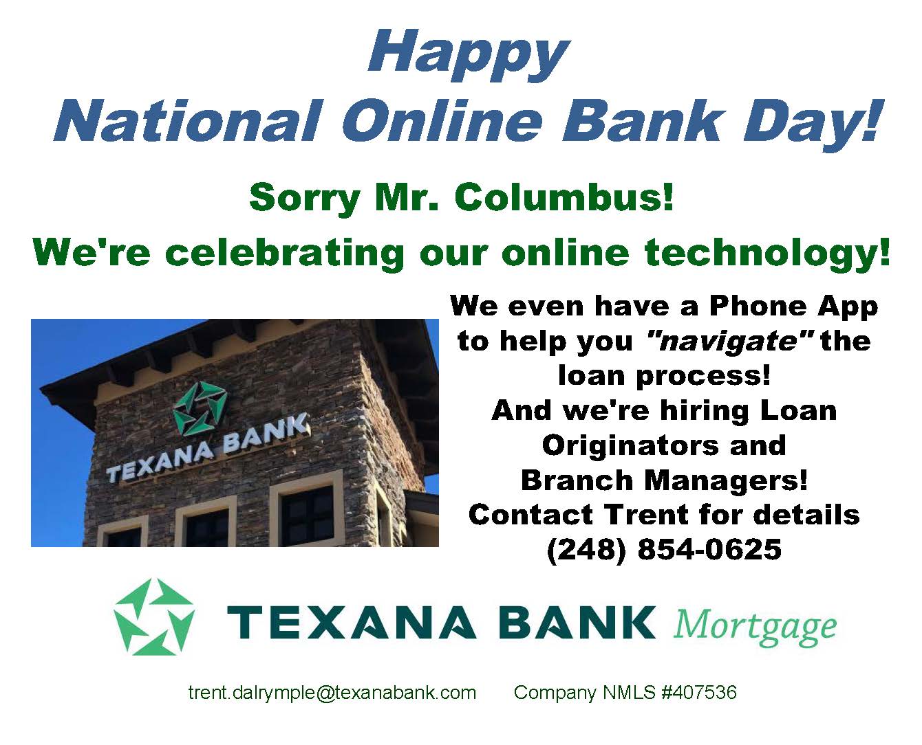 It's National Online Bank Day! That's right, Online Ba