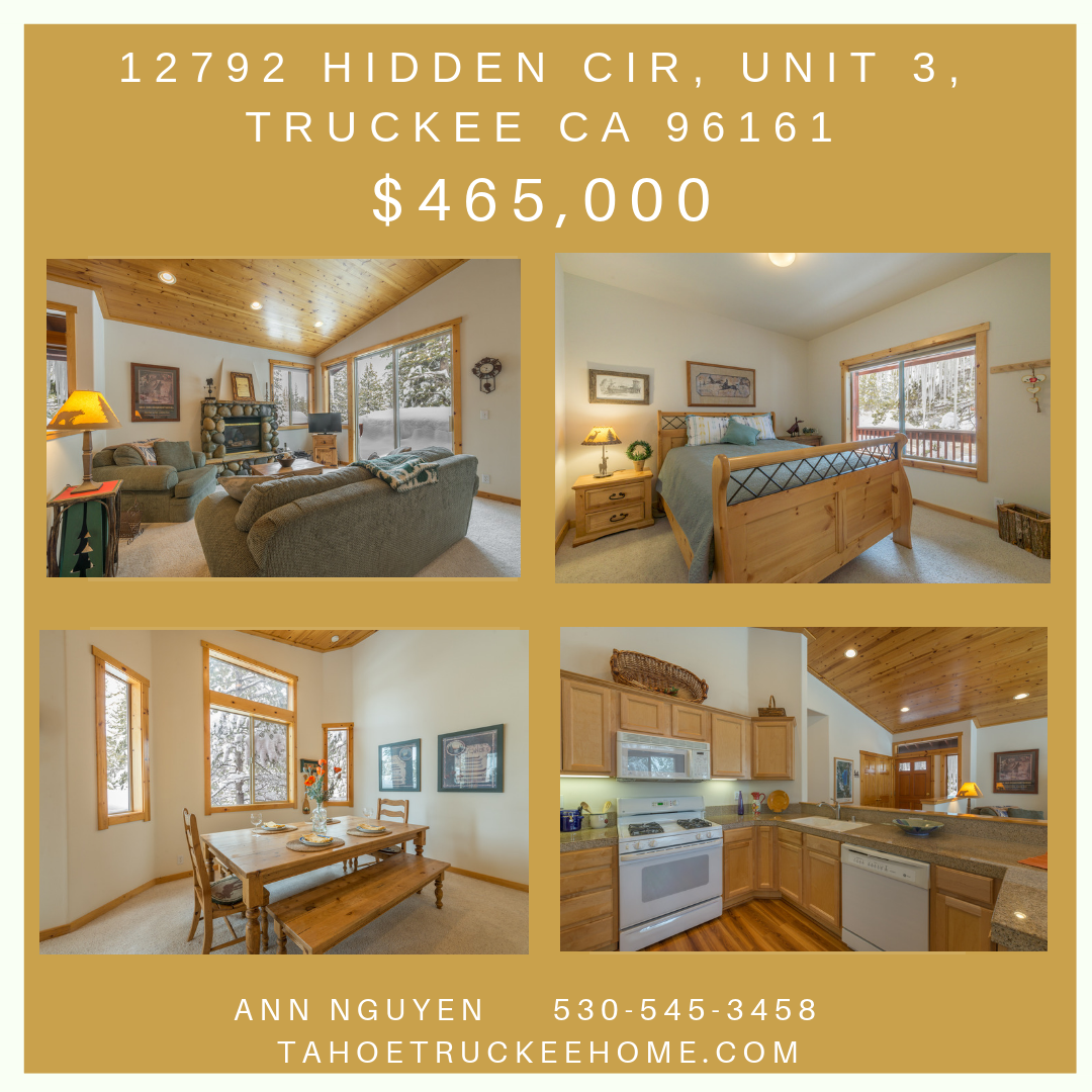 TAHOE DONNER CONDO FOR SALE! 12792 Hidden Cir, Unit 3,