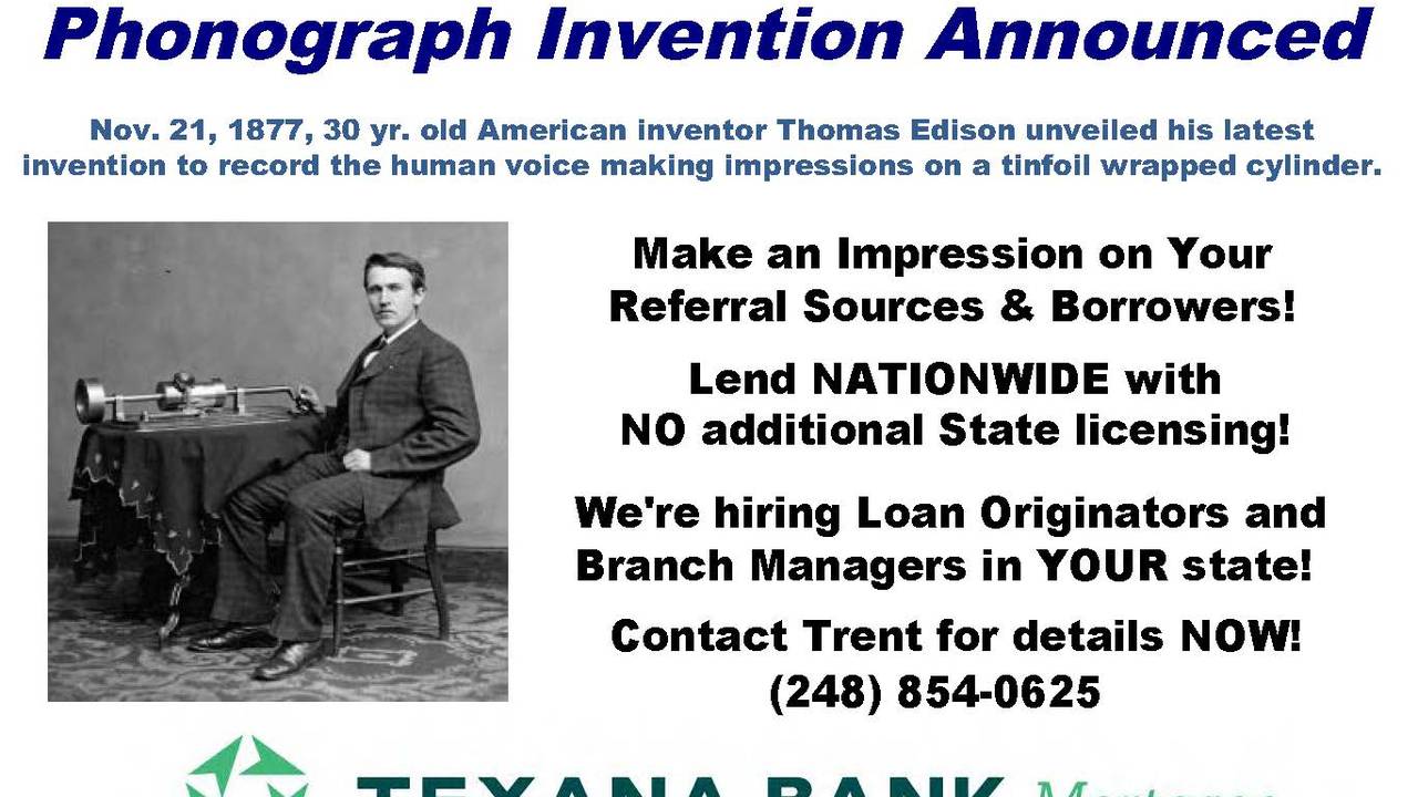 Today in History - The Invention of the Phonograph is A