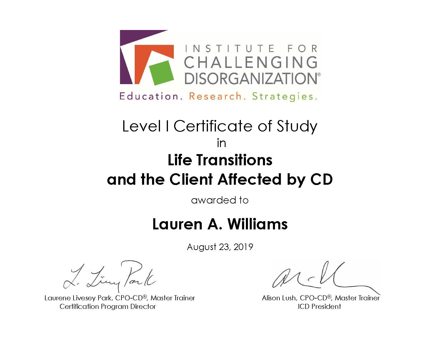 Ambition Accomplished - More ICD Certificates