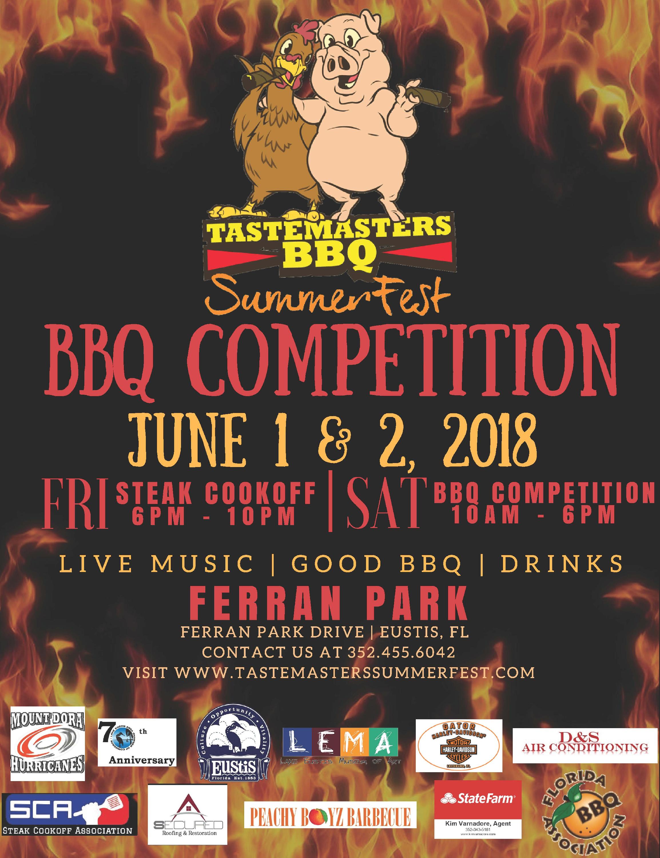 Eustis, FL Tastemaster BBQ Competition fun event to enj