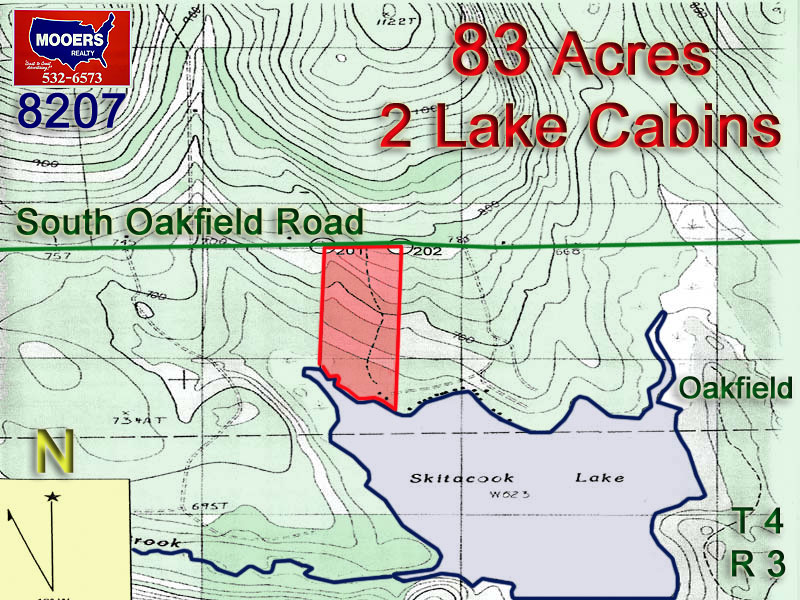 Oakfield Maine 83 Acres, Pair Of Lakefront Cabins.