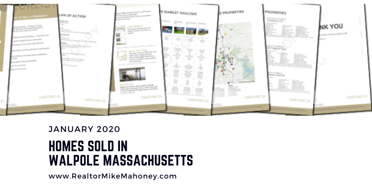 Homes Sold in Walpole January 2020