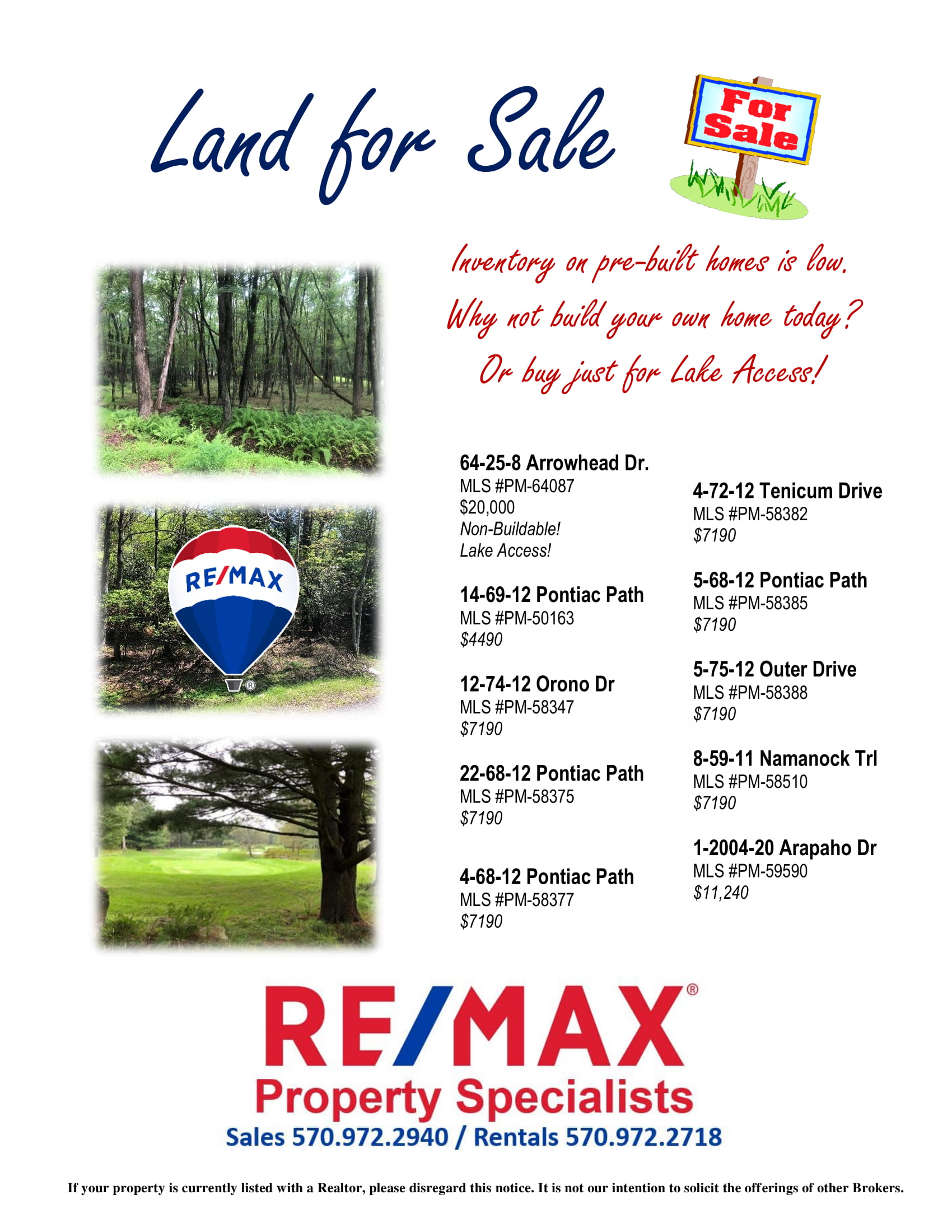 Land for Sale in Arrowhead Lake Build Your Dreams