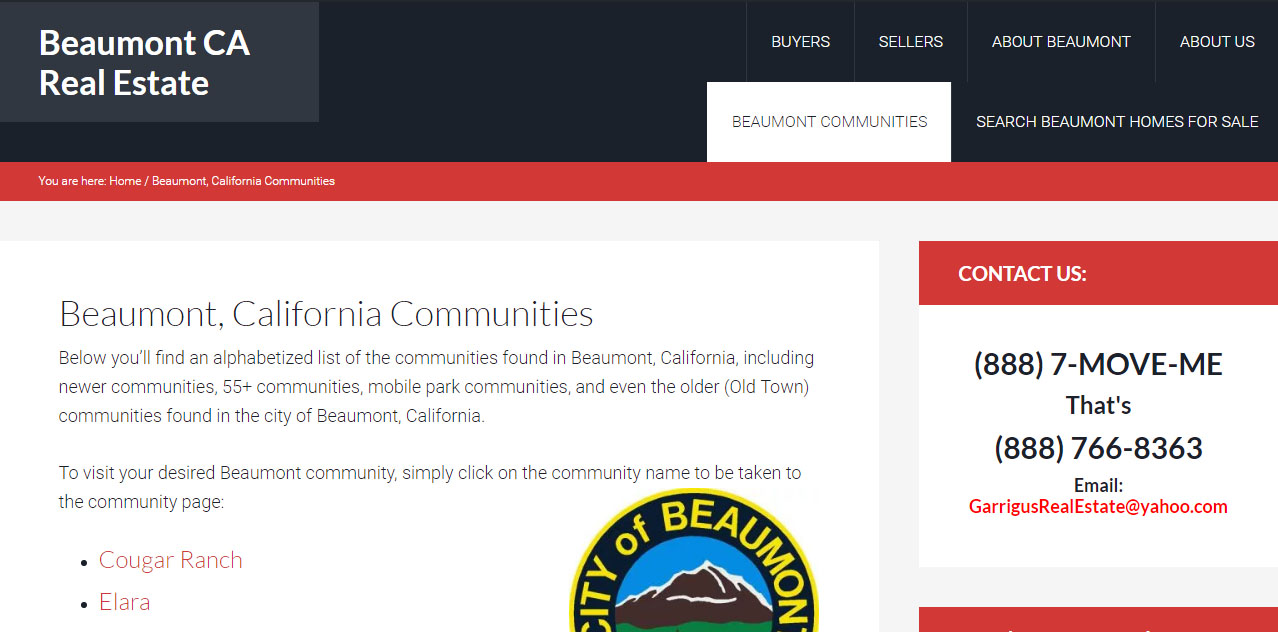 A few resources for the City of Beaumont, California