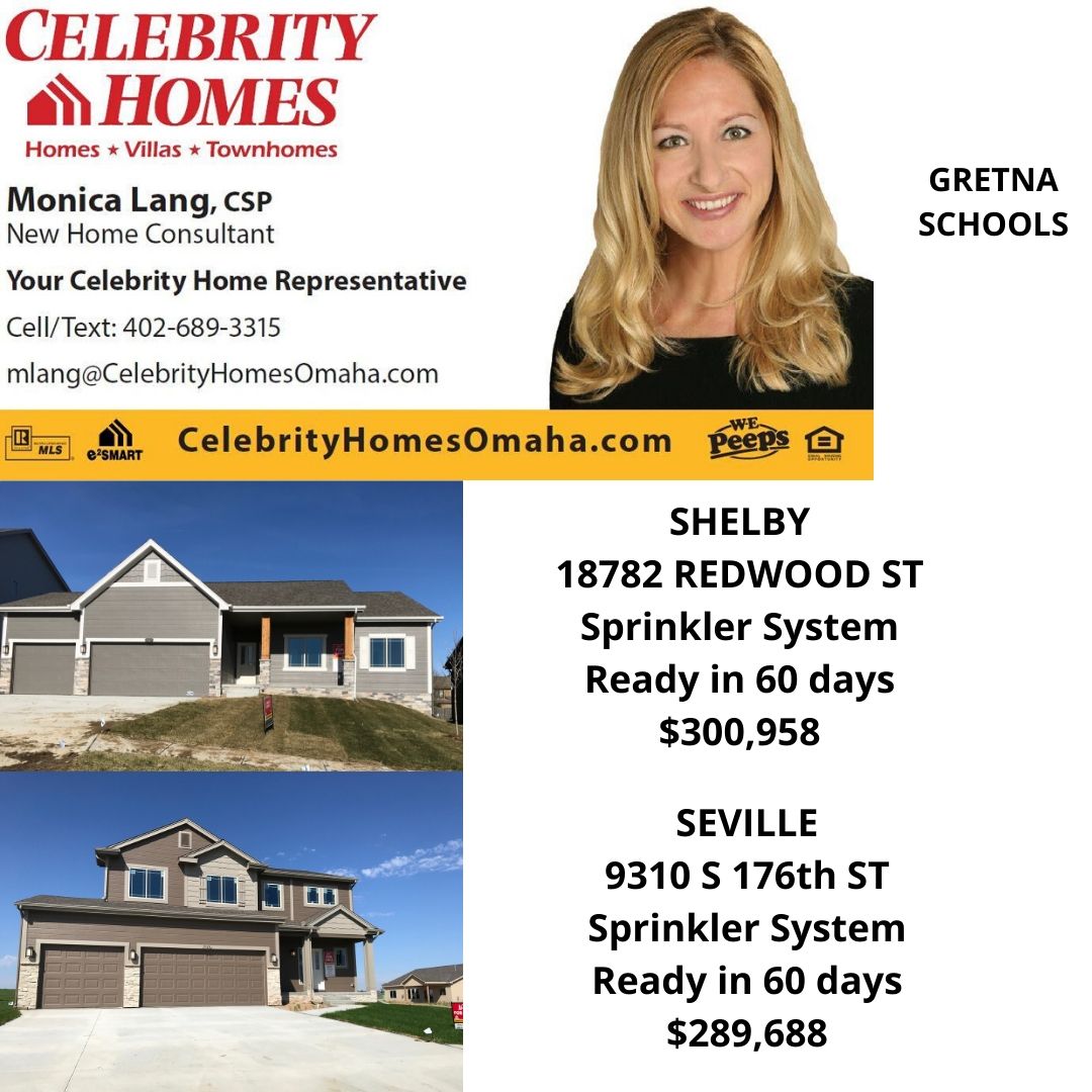 Brand new Celebrity homes for sale in Gretna, NE!