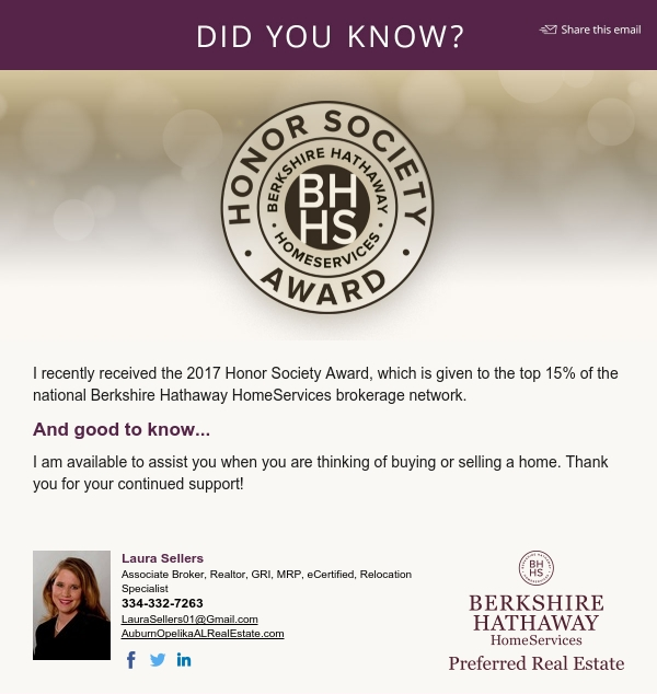 National Honor Society Berkshire Hathaway Homeservices