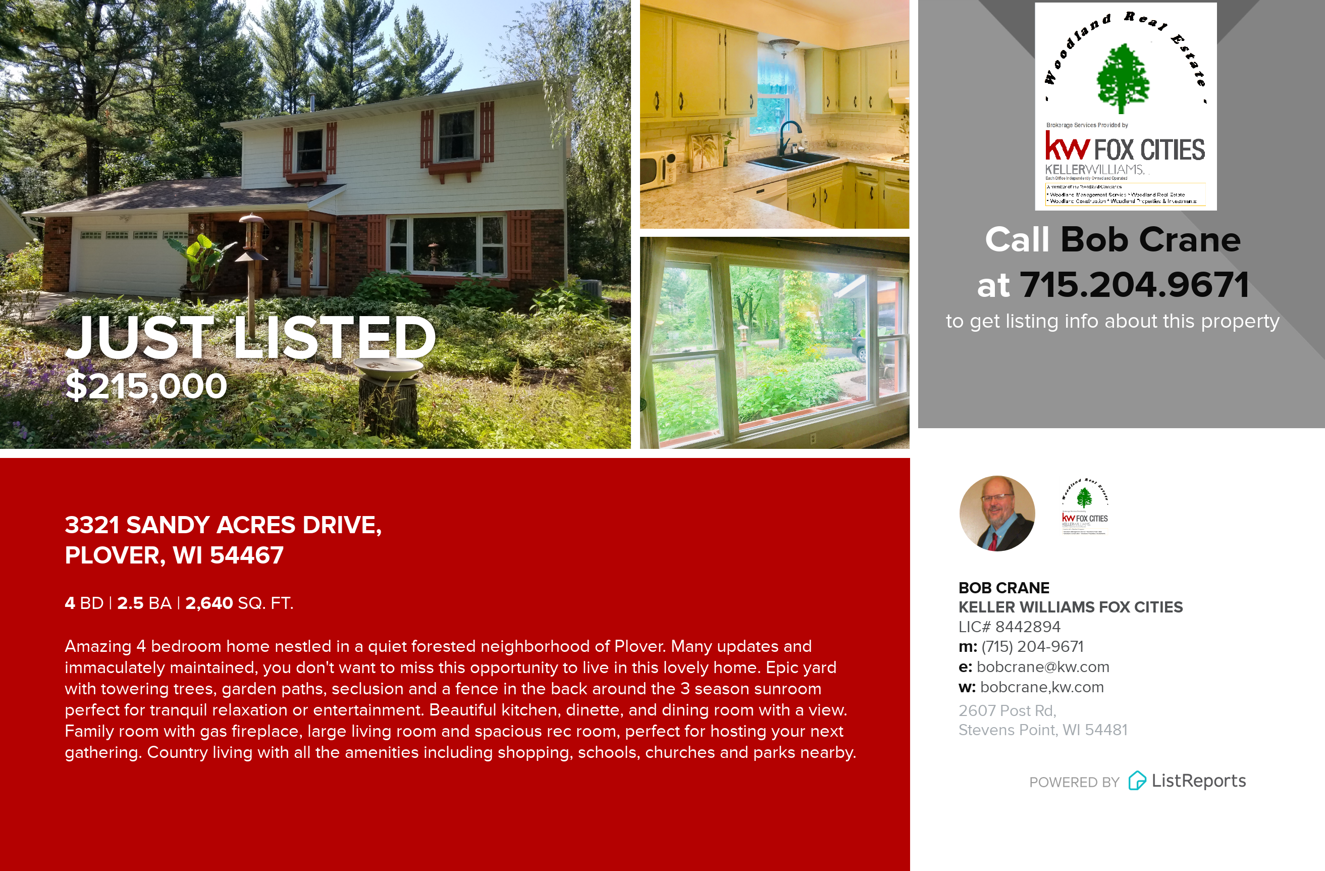 MUST SEE THIS AMAZING HOME! SANDY ACRES DRIVE, PLOVER W