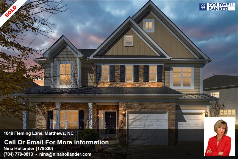 SOLD 1049 Fleming Lane In Callonwood In Matthews, NC