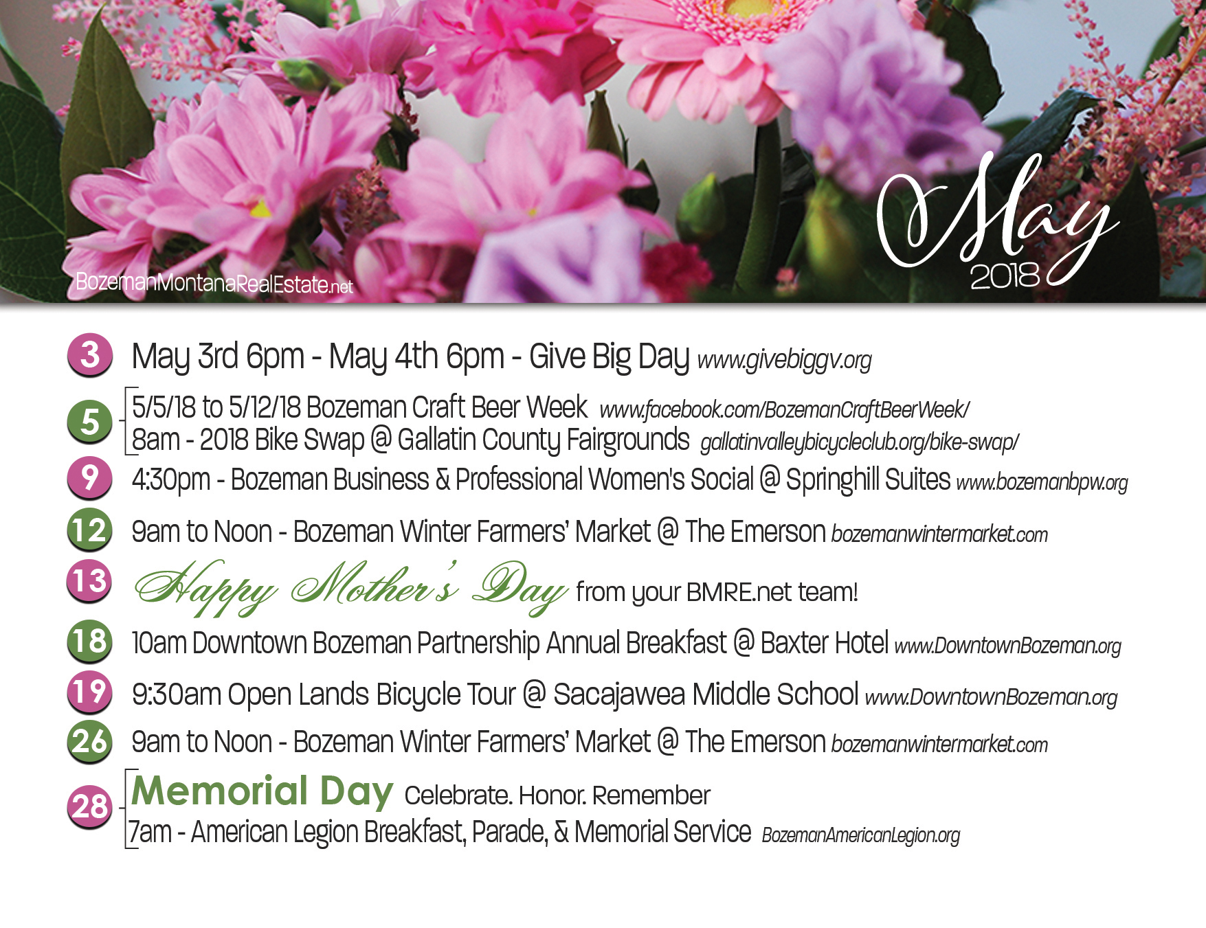 Bozeman Area May 2018 Calendar Of Events Bozeman Area May 2018 Calendar Of Events