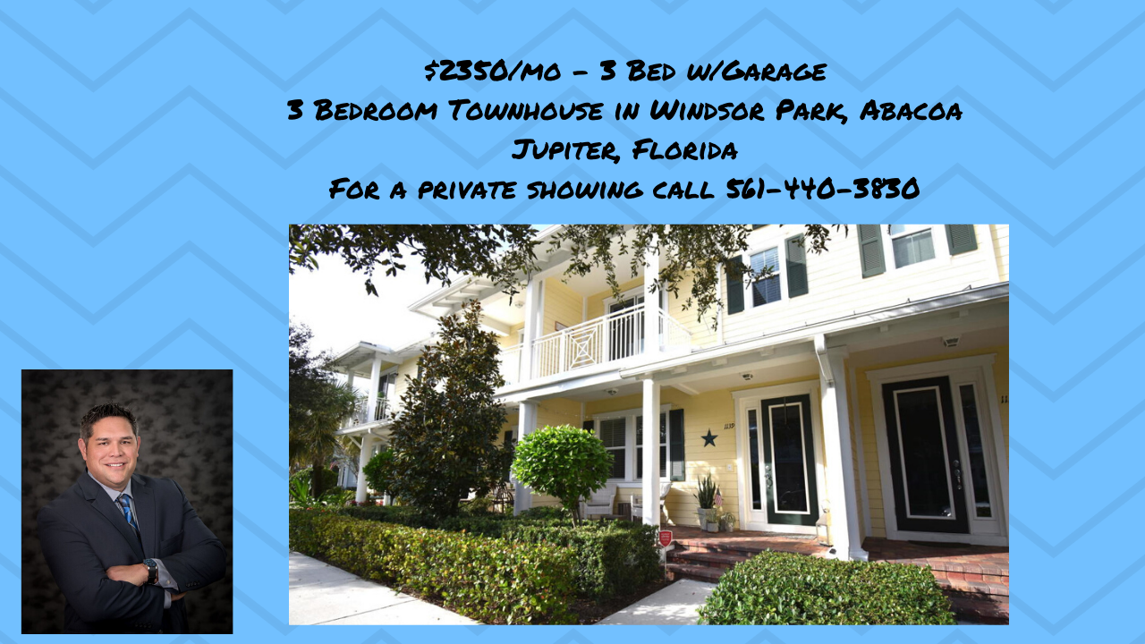 Windsor Park, Abacoa Jupiter, FL 3 Bedroom for Lease 2