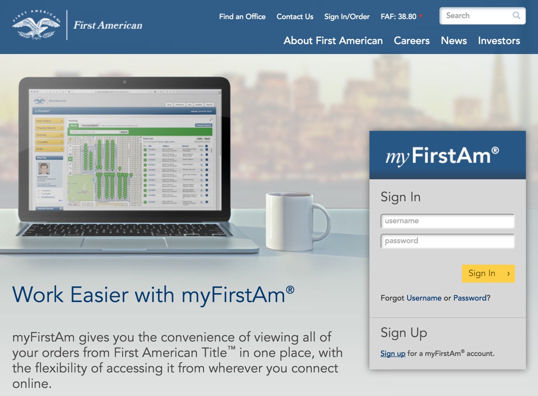 myFirstAm Property Tool for Real Estate Professionals
