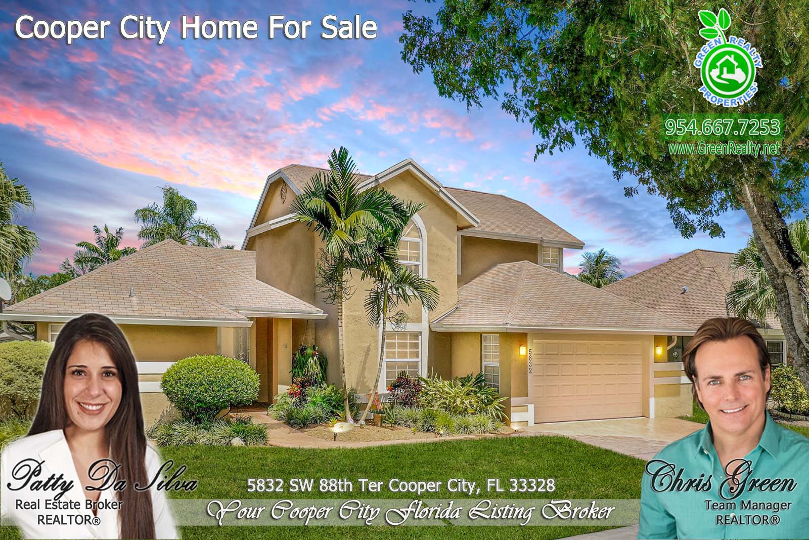 Waterfront Pool Home in Cooper City For Sale