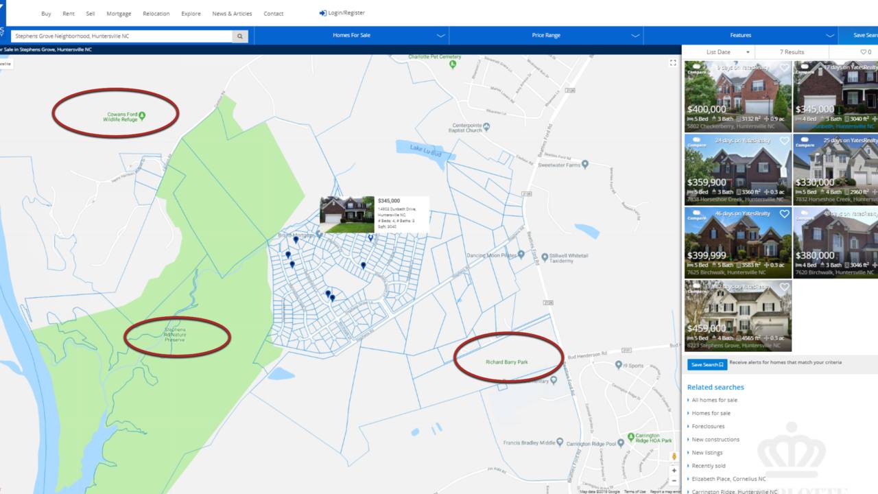 Homes For Sale in Stephens Grove, Huntersville NC