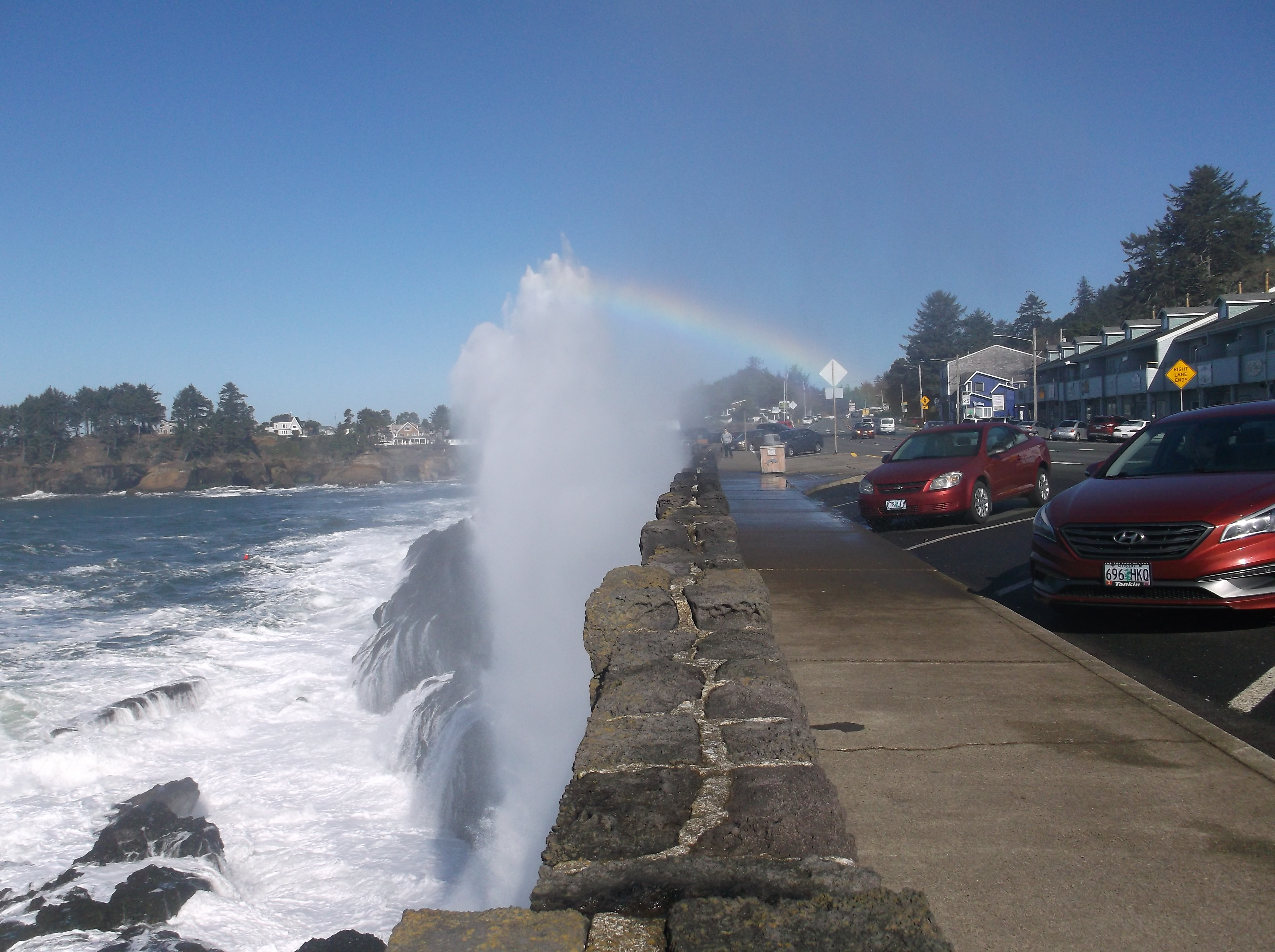 Depoe Bay, Oregon on 2/21/2019, Newport Seafood and Win