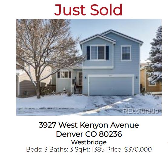 Just Sold in Westbridge Denver Homes!