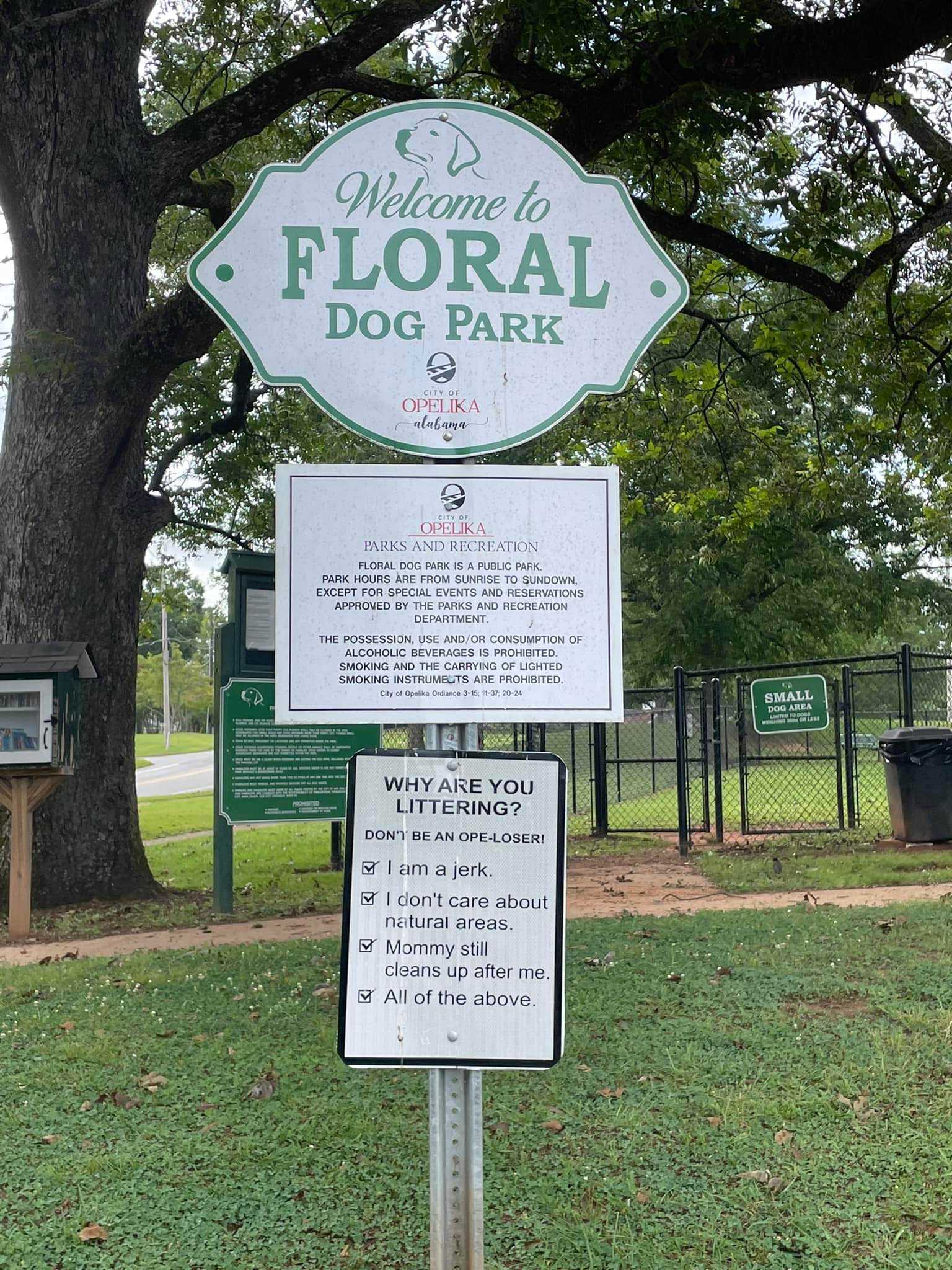 Floral Dog Park in Opelika, AL