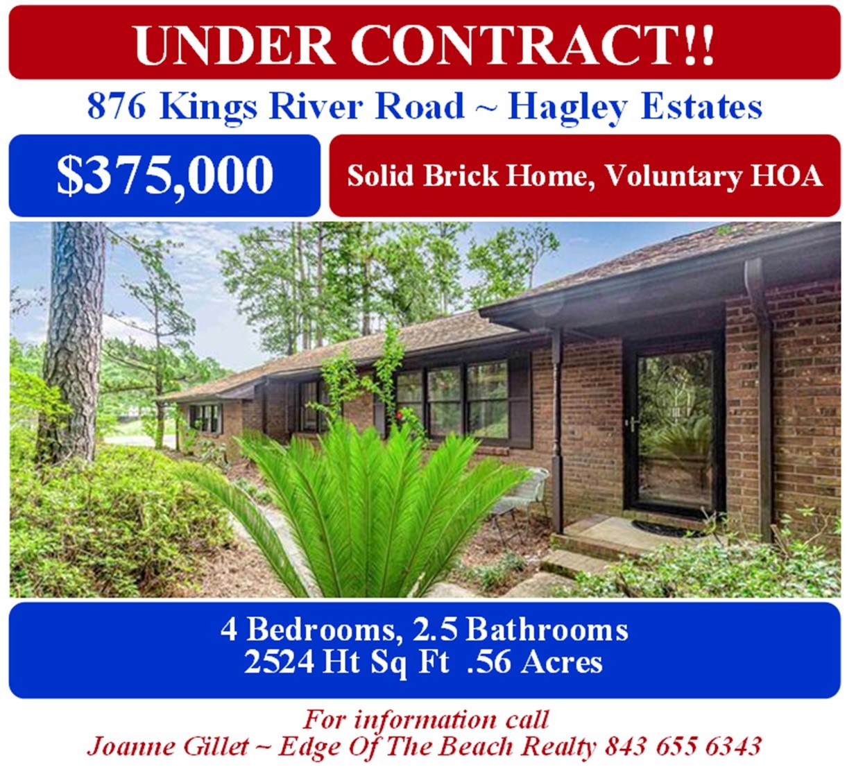 UNDER CONTRACT!! 876 Kings River Rd Hagley Estates