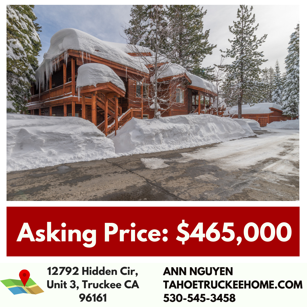 COZY CONDO FOR SALE! 12792 Hidden Cir, Unit 3, Truckee