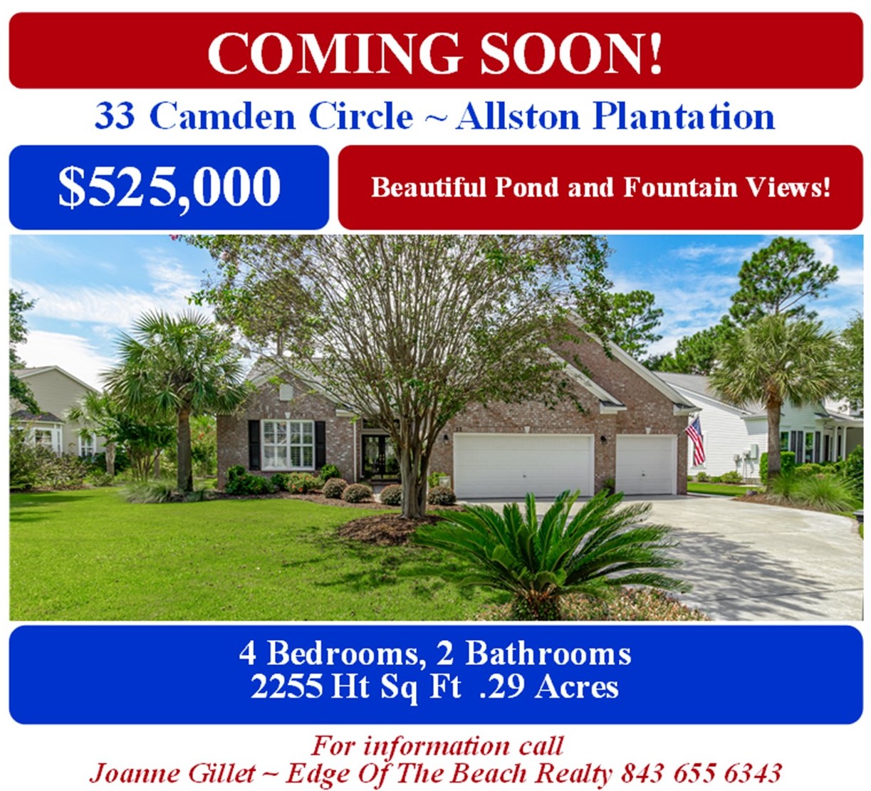 COMING SOON! 33 Camden Circle Allston Plantation