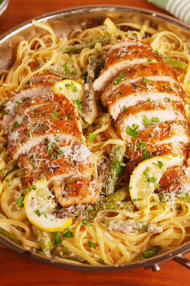 Lemon Asparagus Chicken Pasta Recipe