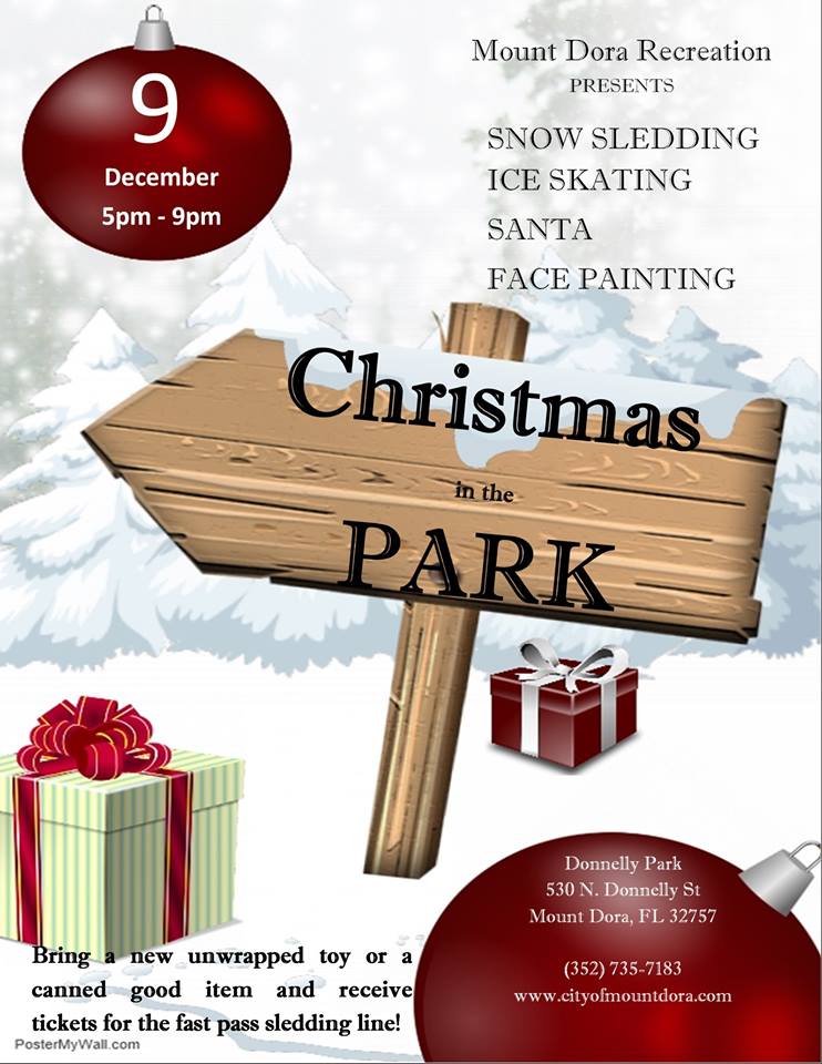 Mount Dora Christmas in the Park w/Snow a fun free even