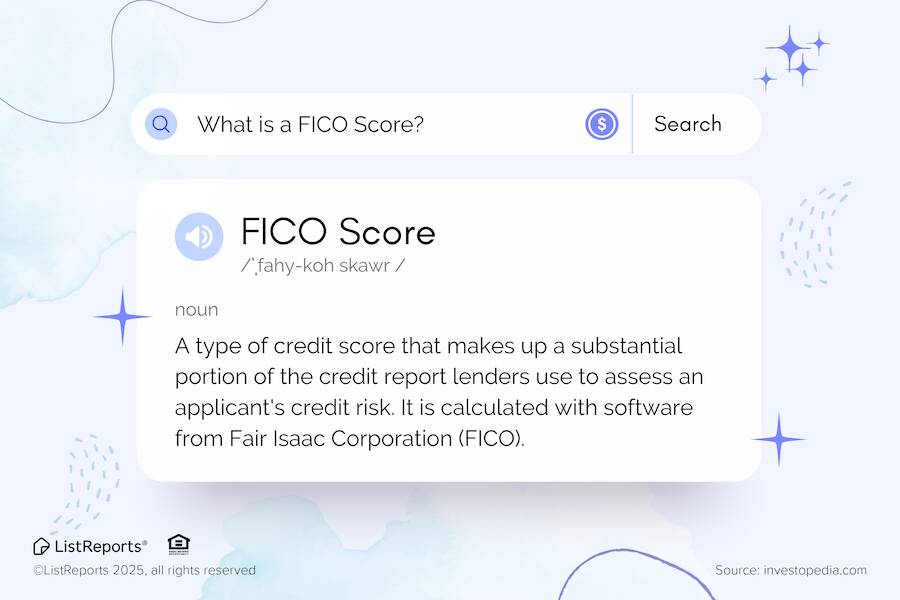 A FICO score is used to help a lender calculate how muc