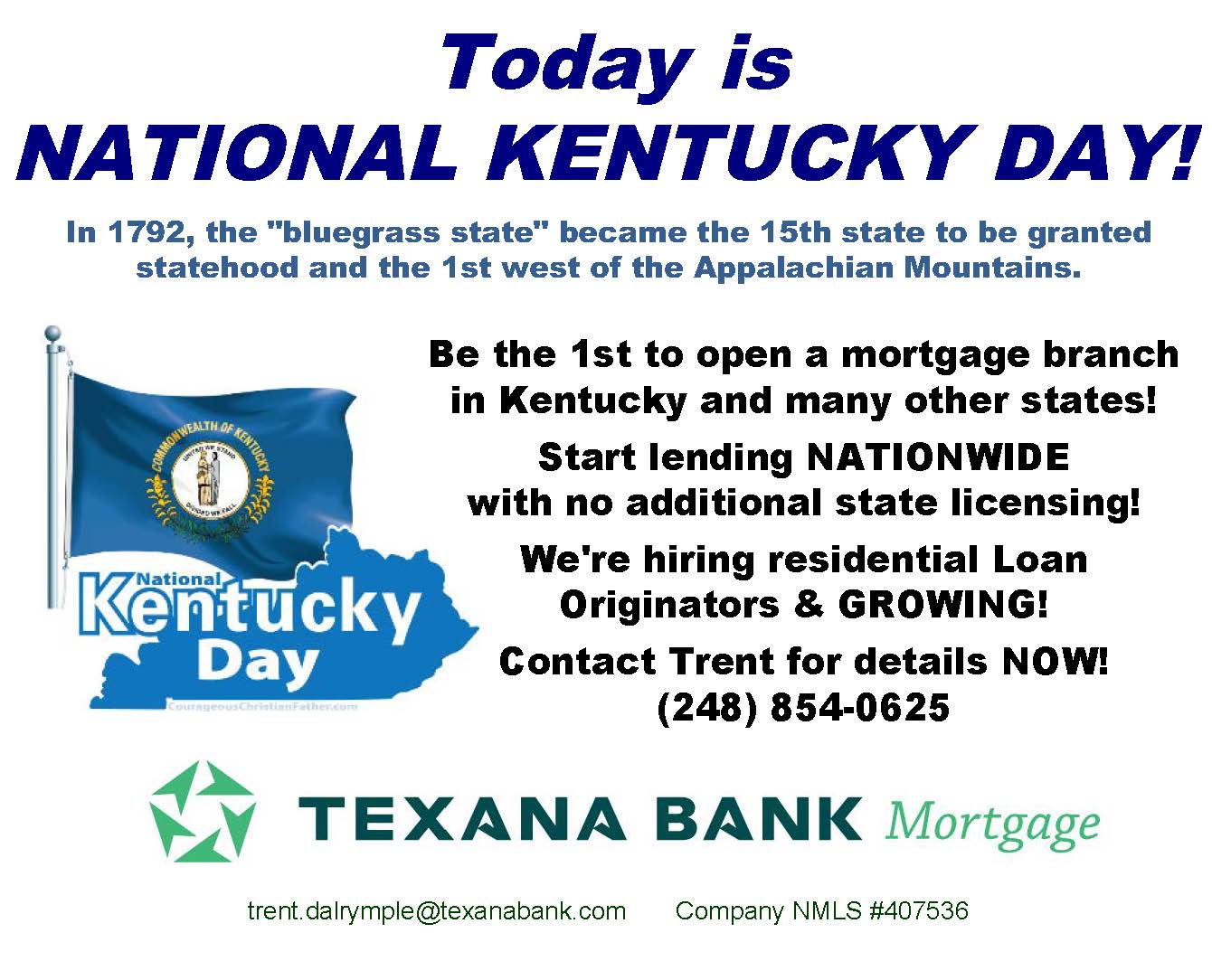 Today is National Kentucky Day! We'd like to expand in