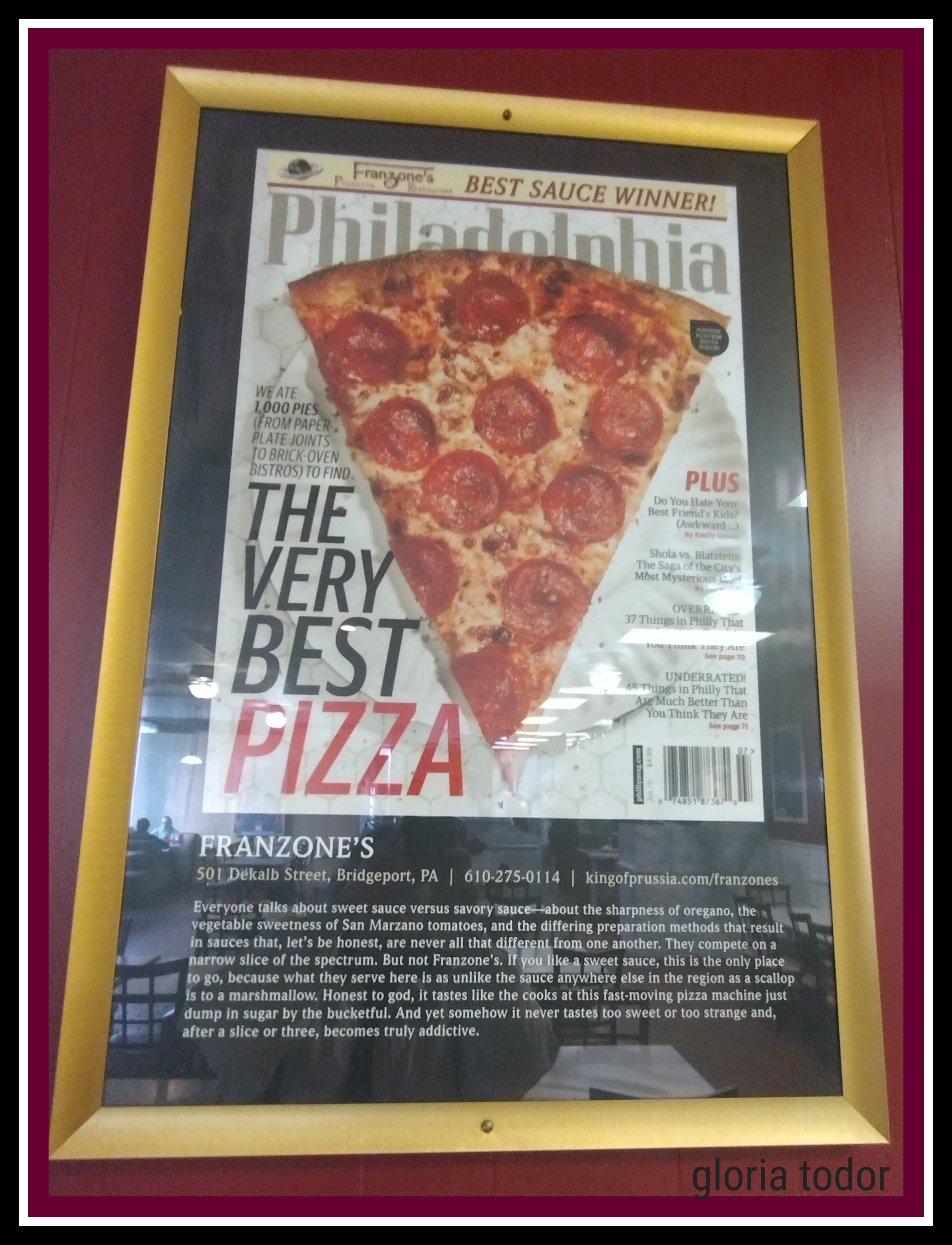 Sweet Sauce Pizza From Franzone’s Bridgeport, PA