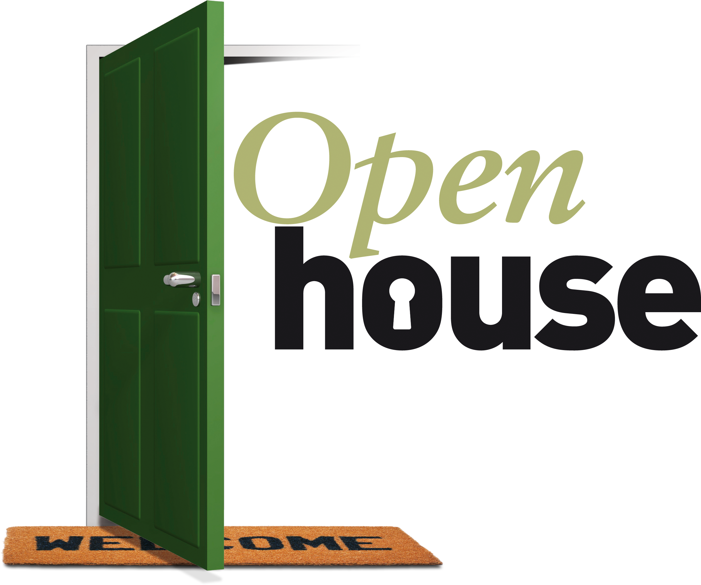 Open house. Qpen. Flayer Door PNG.